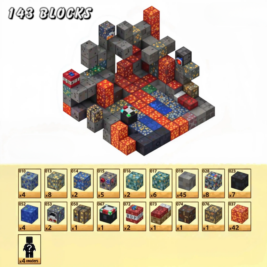 Minecraft Magnetic Building Blocks - Magma River Set 143 Pcs