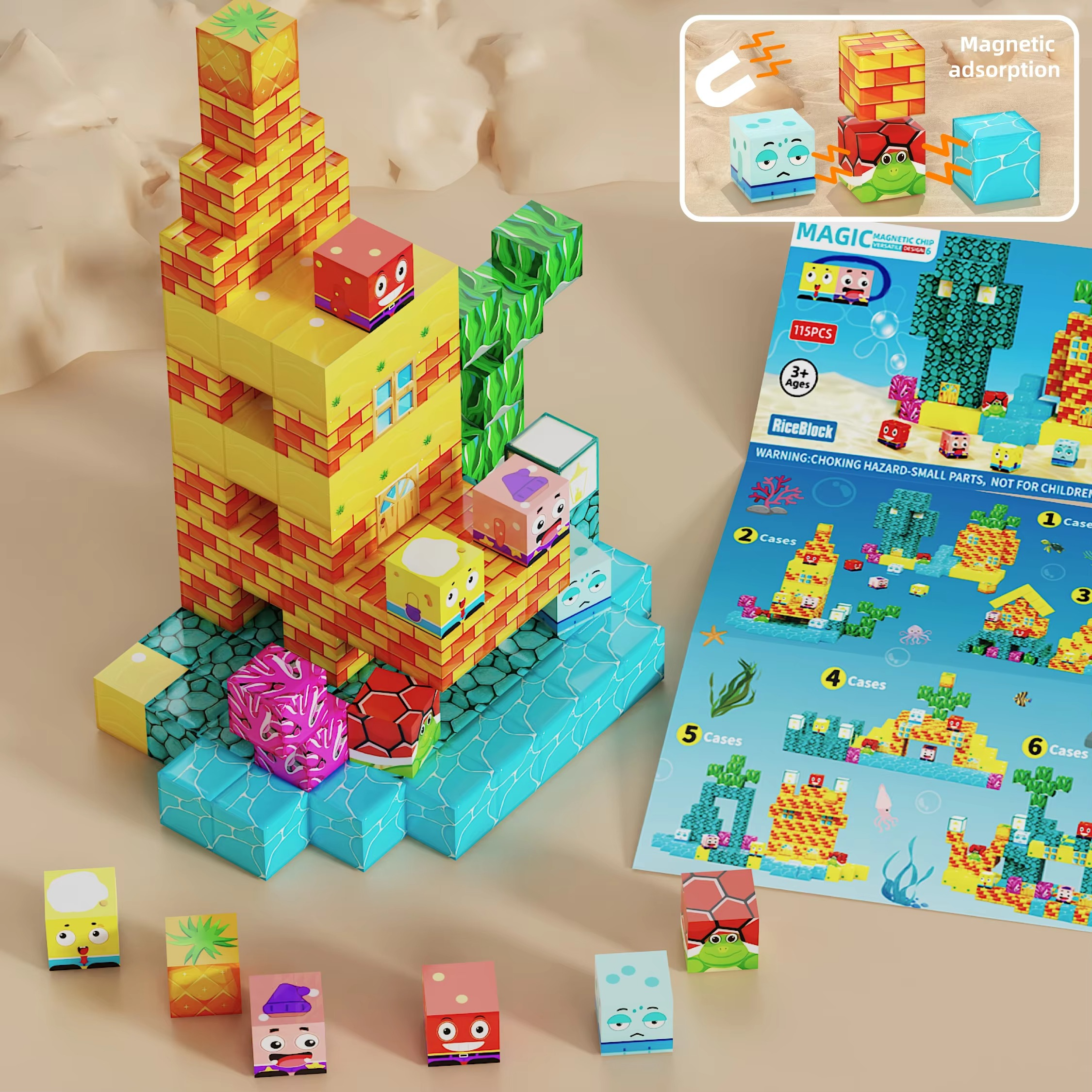 Minecraft Magnetic Building Blocks - Bikini Bottom 115 Pcs